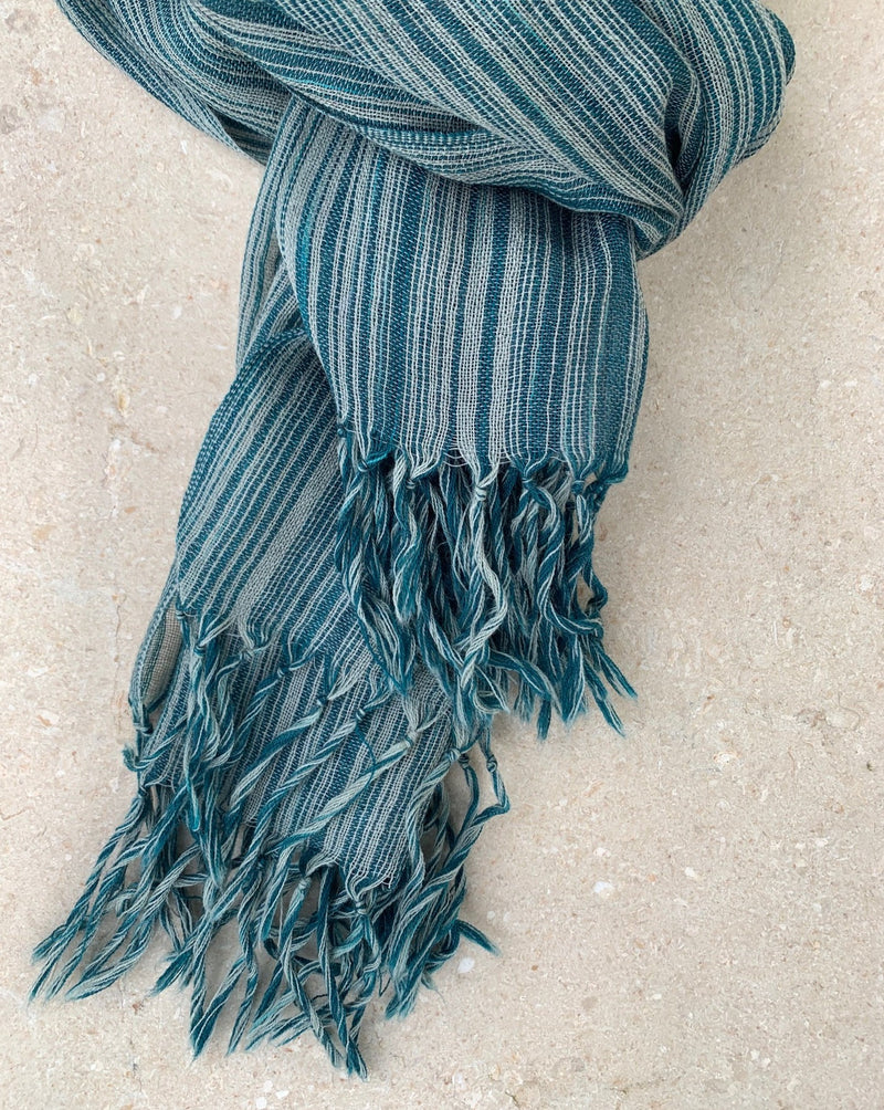 blue grey wool scarf