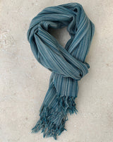 DAY TRADER - Denim Blue Wool Scarf
