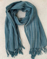 blue grey wool scarf