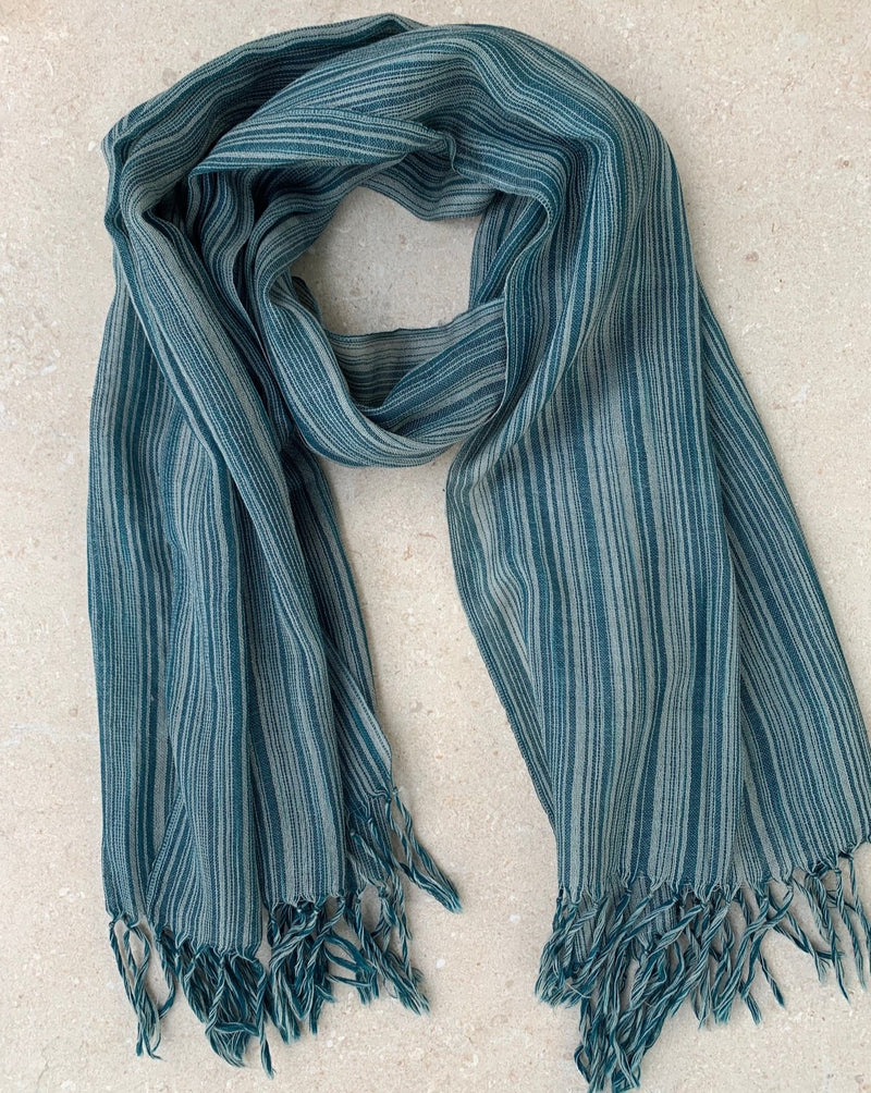 blue grey wool scarf
