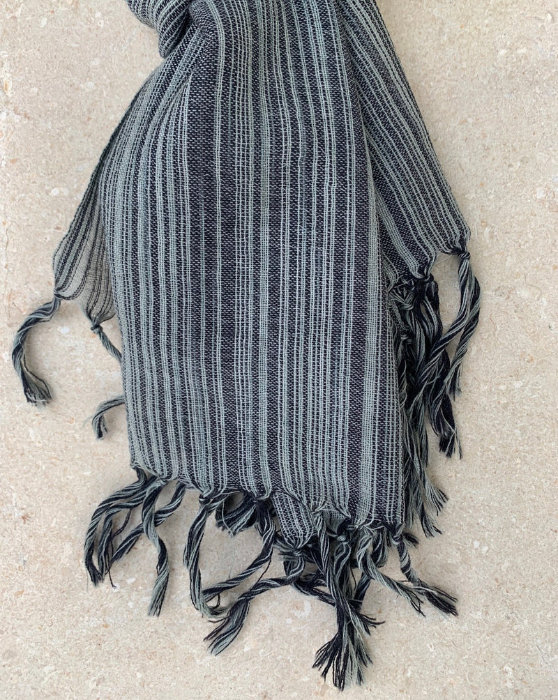 black grey wool scarf