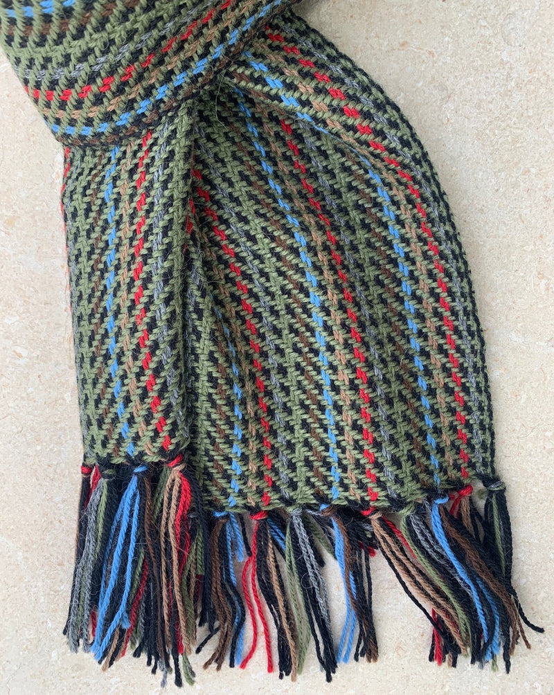 multi color alpaca scarf