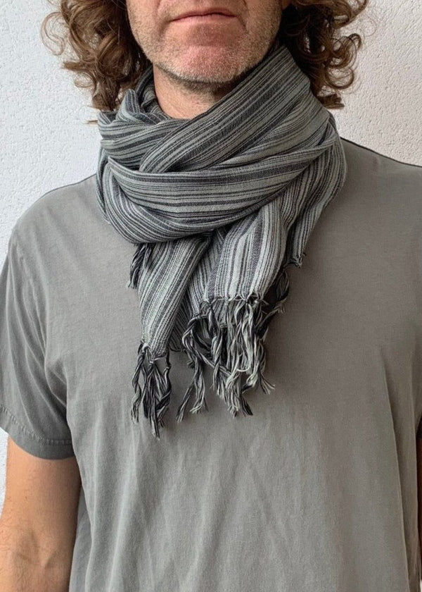 black grey wool scarf