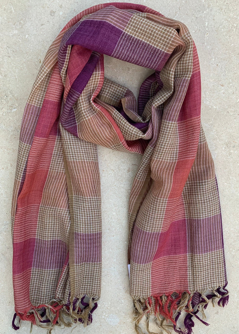 AUTUMN CHECK - ECRU PURPLE