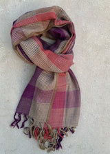 AUTUMN CHECK - ECRU PURPLE