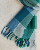 man scarf wool men scarves Checkered Blue 4