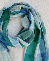 Men scarf Checkered Blue 5