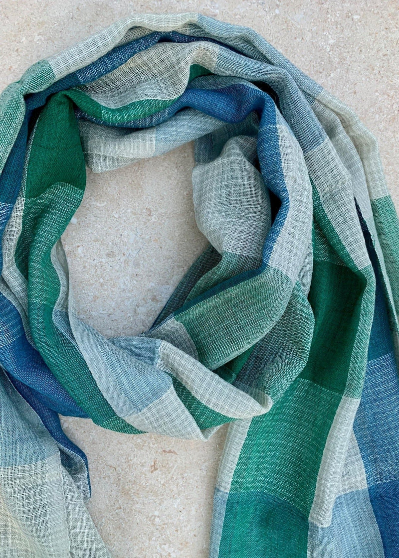 Men scarf Checkered Blue 5