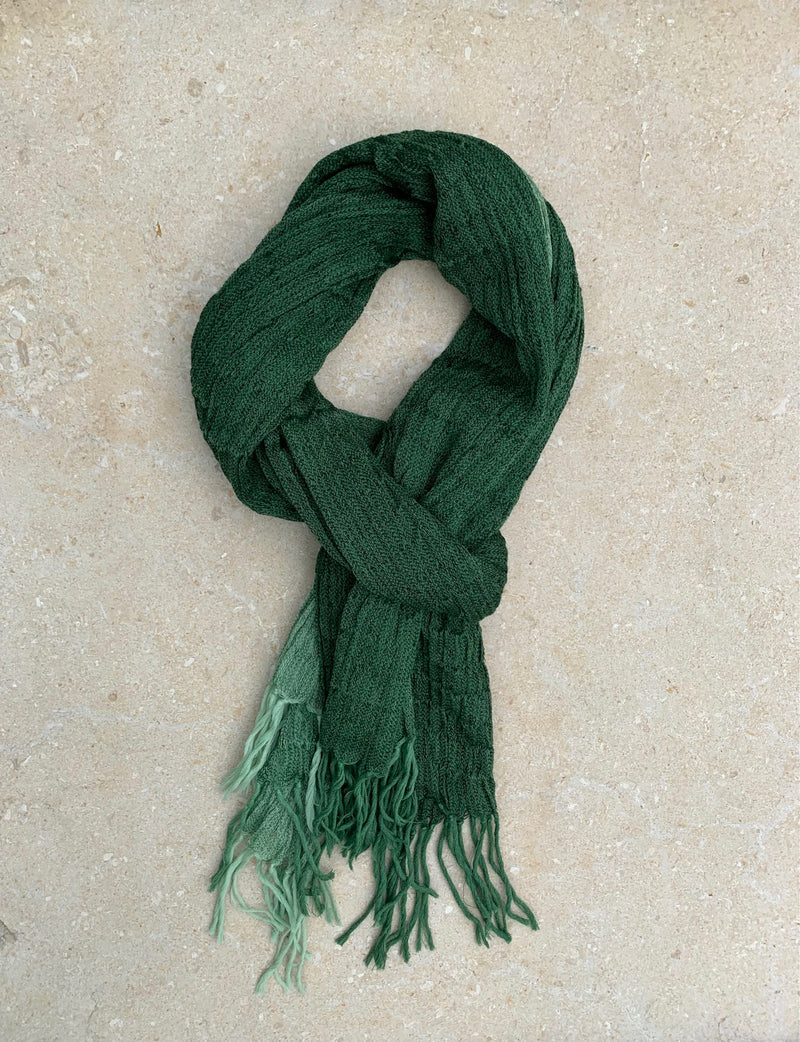 Men scarf duotone green 1 wool