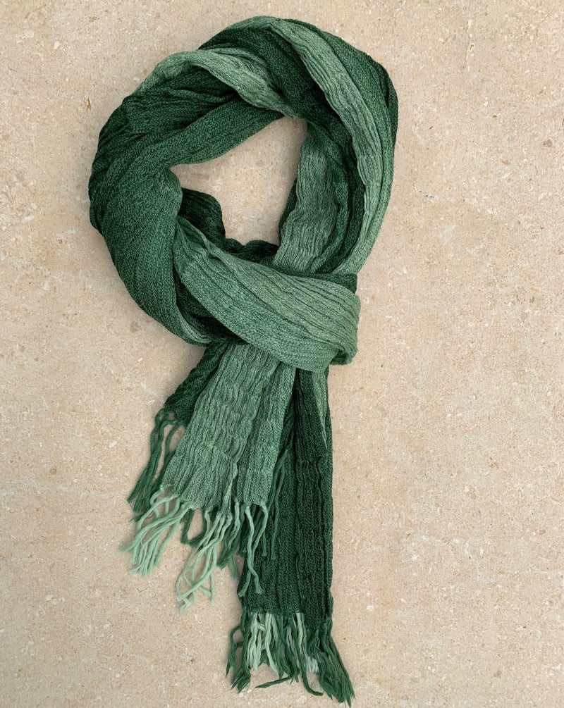 Men scarf duotone green 3 wool