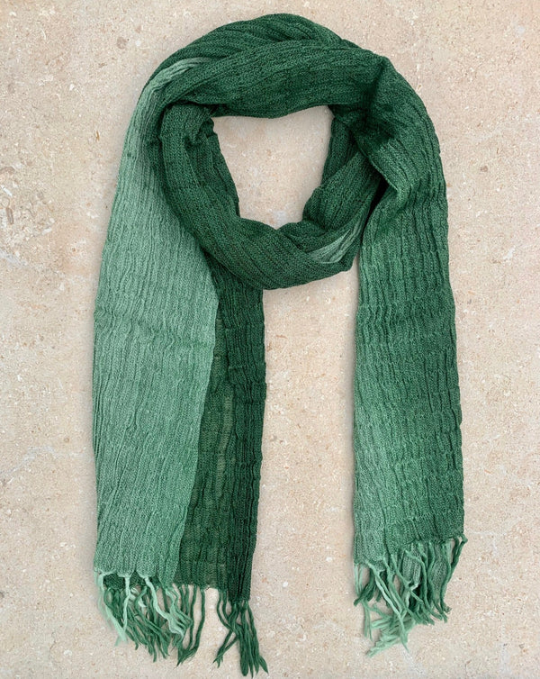 Men scarf duotone green 4 wool